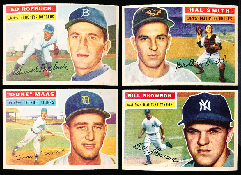 1956 Topps Baseball- 4 Diff- White Backs