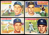 1956 Topps Baseball- 4 Diff- White Backs