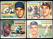 1956 Topps Baseball- 4 Diff- White Backs