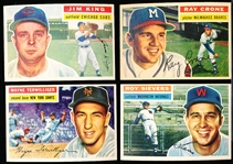 1956 Topps Baseball- 4 Diff- White Backs