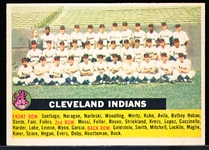 1956 Topps Baseball- #85 Cleveland Indians Team- White Back- Name Centered