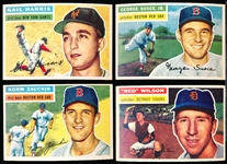 1956 Topps Baseball- 4 Diff- White Backs