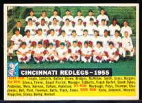 1956 Topps Baseball- #90 Cinc. Reds Team- Dated Team Card- White Back
