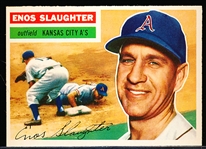 1956 Topps Baseball- #109 Enos Slaughter, KC- Gray Back