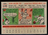 1956 Topps Baseball- #118 Nellie Fox, White Sox- Gray Back