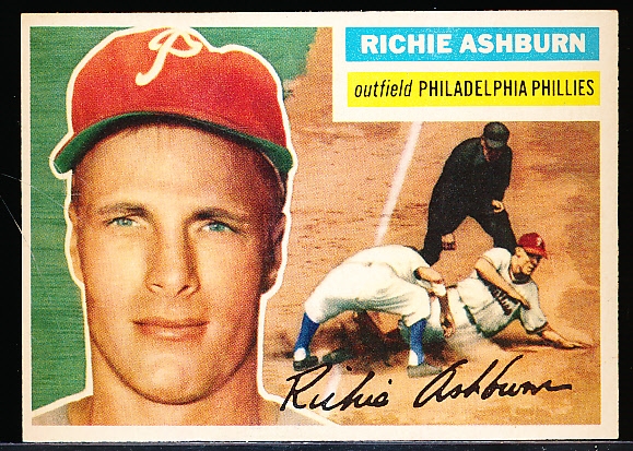 1956 Topps Baseball- #120 Richie Ashburn, Phillies- Gray Back