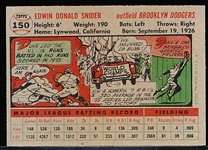 1956 Topps Baseball- #150 Duke Snider, Brooklyn- Gray Back
