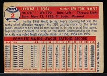 1957 Topps Baseball- #2 Yogi Berra, Yankees