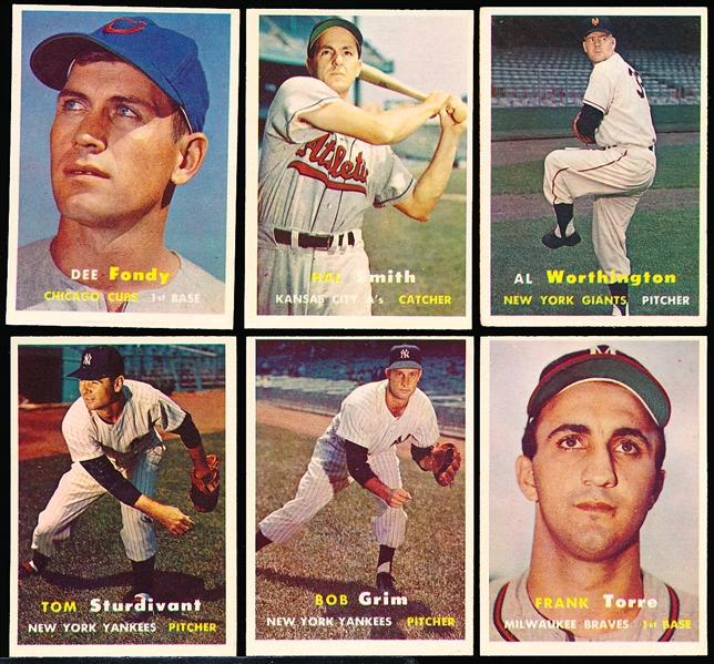 1957 Topps Baseball- 6 Diff