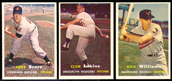 1957 Topps Baseball- 3 Diff