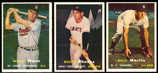 1957 Topps Baseball- 3 Diff