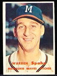 1957 Topps Baseball- #90 Warren Spahn, Braves
