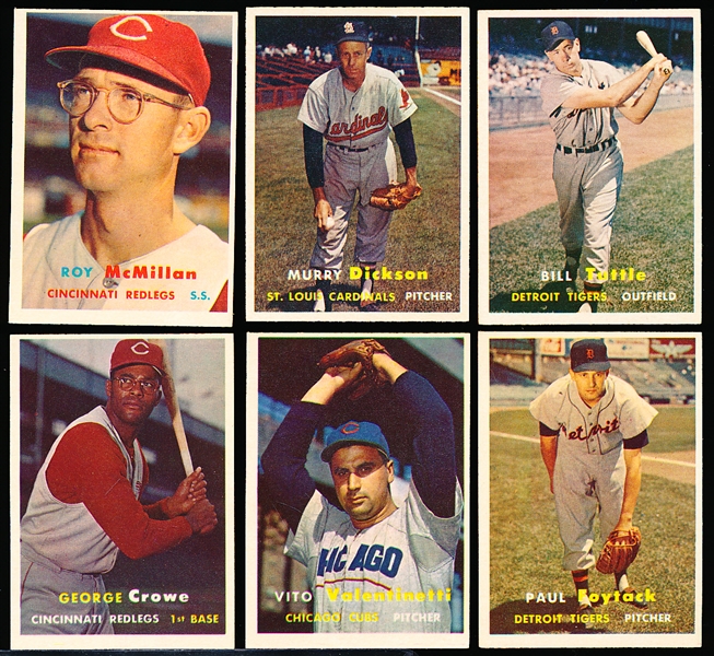 1957 Topps Baseball- 6 Diff