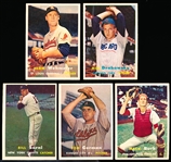1957 Topps Baseball- 5 Diff