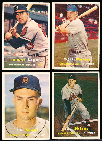 1957 Topps Baseball- 4 Diff