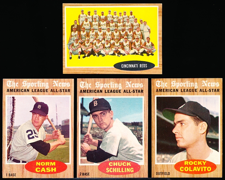 1962 Topps Baseball- 4 Diff