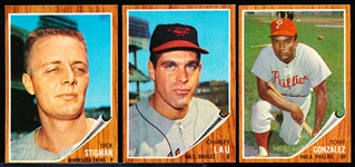 1962 Topps Baseball- 3 Diff Hi#’s