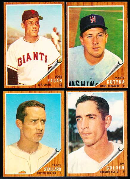1962 Topps Baseball- 4 Diff Hi#’s