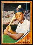 1962 Topps Baseball- #590 Curt Flood, Cardinals- Hi#