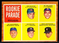 1962 Topps Baseball- #592 Rookie Parade- Hi#- Bouton!