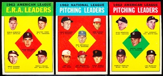 1963 Topps Baseball- 3 Diff Leaders