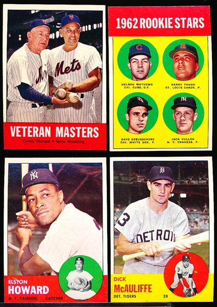 1963 Topps Baseball- 4 Diff