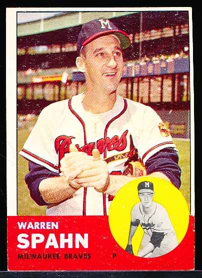 1963 Topps Baseball- #320 Warren Spahn, Braves