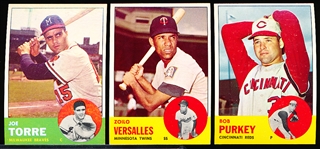1963 Topps Baseball- 3 Diff