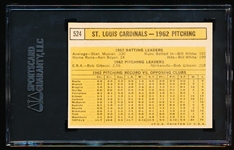 1963 Topps Bb- #524 Cardinals Team- SGC 70 (Ex+ 5.5)- Hi#.