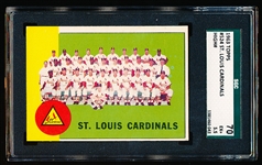 1963 Topps Bb- #524 Cardinals Team- SGC 70 (Ex+ 5.5)- Hi#.