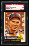 Autographed 1953 Topps Baseball- #78 Red Schoendienst, Cardinals- SGC Certified & Encapsulated