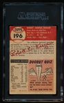 Autographed 1953 Topps Baseball- #196 Bob Keegan, White Sox- SGC Certified & Encapsulated