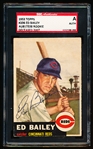 Autographed 1953 Topps Baseball- #206 Ed Bailey, Reds- SGC Certified & Encapsulated