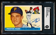Autographed 1955 Topps Baseball- #95 Preston Ward, Pirates- SGC Certified & Encapsulated