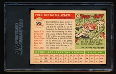 Autographed 1955 Topps Baseball- #95 Preston Ward, Pirates- SGC Certified & Encapsulated