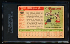 Autographed 1955 Topps Baseball- #99 Frank Leja, Yankees- SGC Certified & Encapsulated