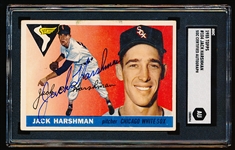 Autographed 1955 Topps Baseball- #104 Jack Harshman, White Sox- SGC Certified & Encapsulated