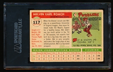 Autographed 1955 Topps Baseball- #117 Mel Roach, Milw. Braves- SGC Certified & Encapsulated