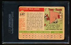 Autographed 1955 Topps Baseball- #127 Dale Long, Pirates- SGC Certified & Encapsulated