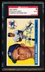 Autographed 1955 Topps Baseball- #139 Steve Kraly, Yankees- SGC Certified & Encapsulated