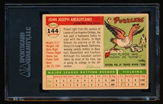 Autographed 1955 Topps Baseball- #144 Joe Amalfitano RC, Giants- SGC Certified & Encapsulated