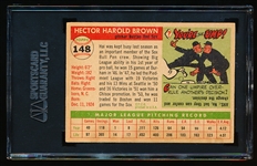 Autographed 1955 Topps Baseball- #148 Hal Brown, Red Sox- SGC Certified & Encapsulated