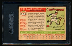 Autographed 1955 Topps Baseball- #181 Roy McMillan, Reds- SGC Certified & Encapsulated
