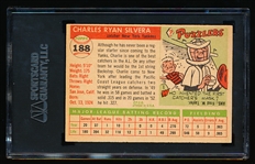 Autographed 1955 Topps Baseball- #188 Charlie Silvera, Yankees- SGC Certified & Encapsulated