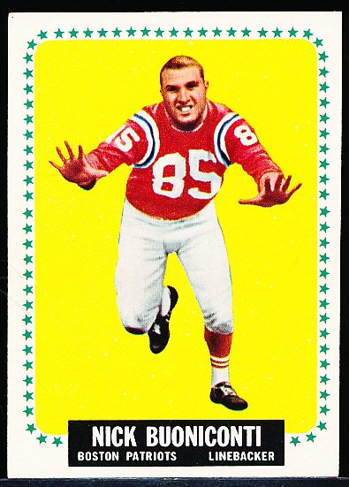 1964 Topps Fb- #3 Nick Buoniconti, Patriots