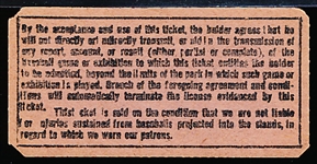 1940-50’s Montreal Baseball Club Grandstand Admission Ticket