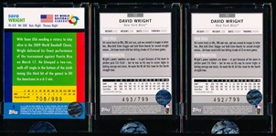2009 ETopps MLB- 3 Diff. David Wright Cards