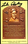 Autographed Luke Appling BB HOF Yellow Plaque Postcard