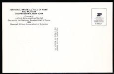 Autographed Luke Appling BB HOF Yellow Plaque Postcard
