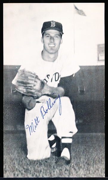 Autographed Milt Bolling J. D. McCarthy Boston Red Sox MLB B/W Postcard